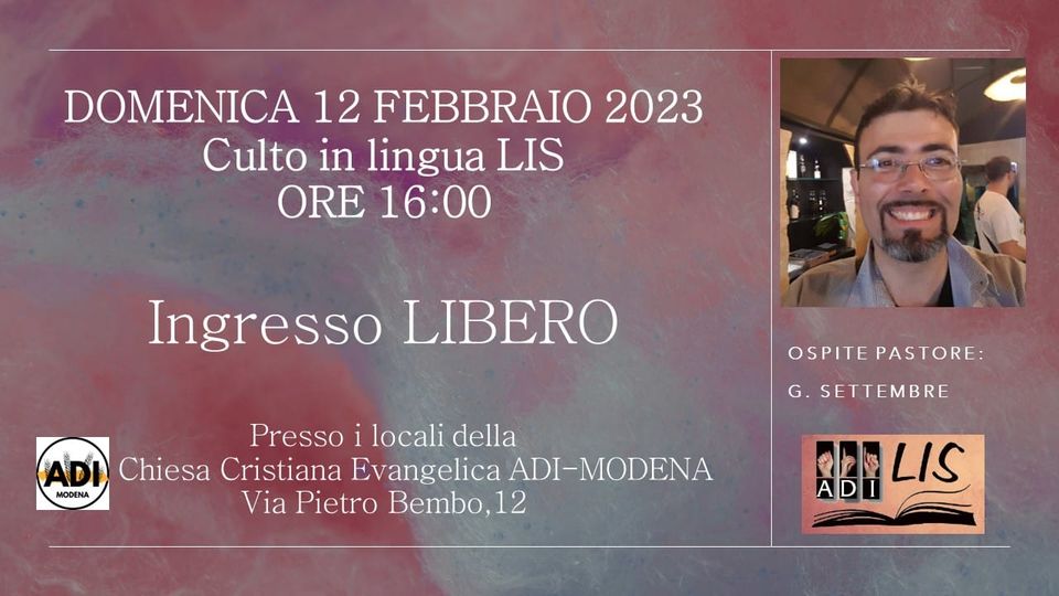 Culto Sordi Cristiani a Modena - Sabato 12 Febbraio 2023